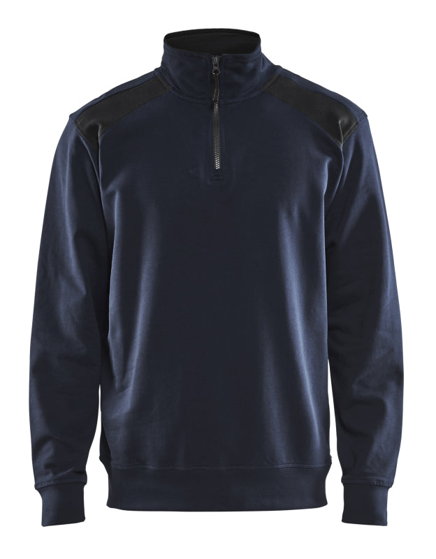 Blåkläder Sweatshirt bicolour met halve rits 33531158 Donker marineblauw/Zwart Donker marineblauw/Zwart