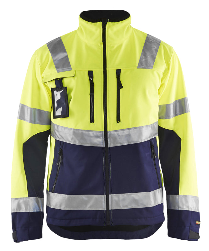 Blåkläder Softshell jack High-Vis 49002517 High-Vis Geel/Marineblauw High Vis Geel/Marineblauw