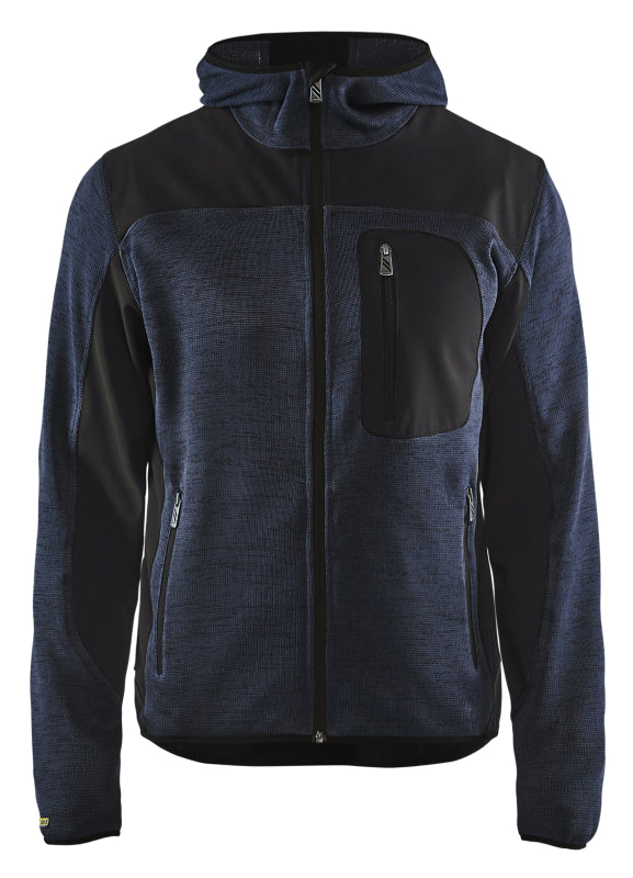 Blåkläder Gebreid vest met softshell 49302117 Donker marineblauw/Zwart Donker marineblauw/Zwart