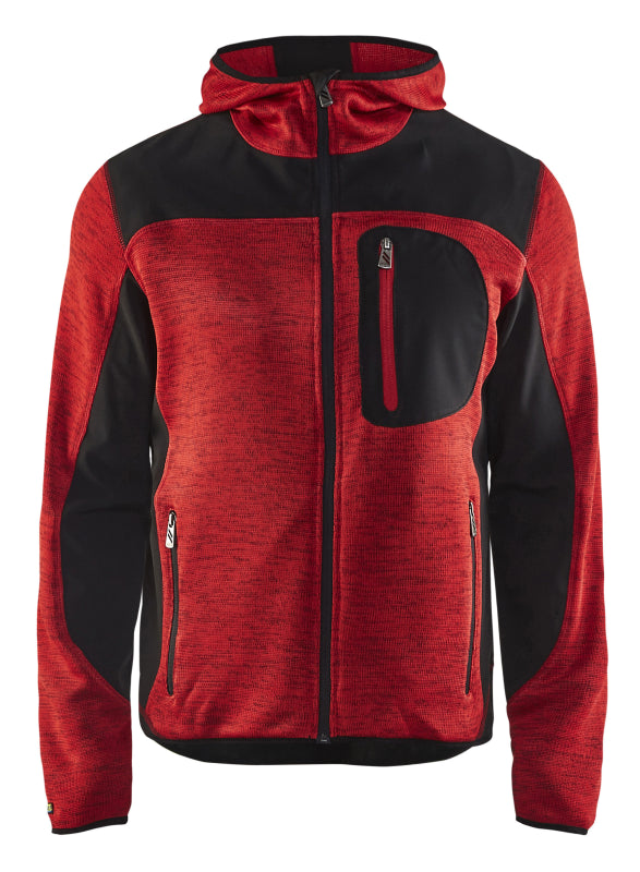 Blåkläder Gebreid vest met softshell 49302117 Rood/Zwart Rood/Zwart