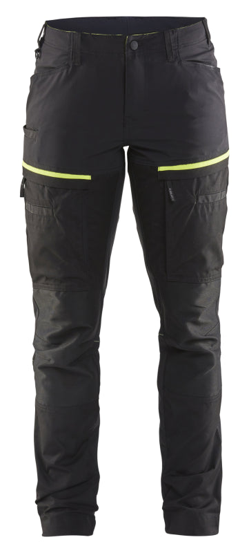 Blåkläder Servicewerkbroek met stretch voor dames 71661845 Zwart/High-Vis Geel Zwart/High-Vis Geel