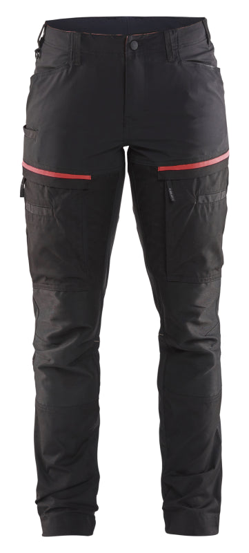 Blåkläder Servicewerkbroek met stretch voor dames 71661845 Zwart/Rood Zwart/Rood