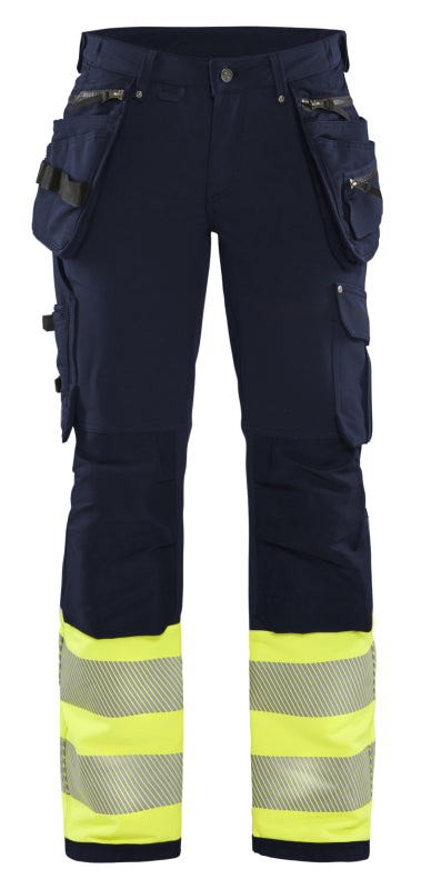 Blåkläder Dames High-Vis 4-weg stretch werkbroek 71931642 Marine/High-Vis Geel Marine/High-Vis Geel