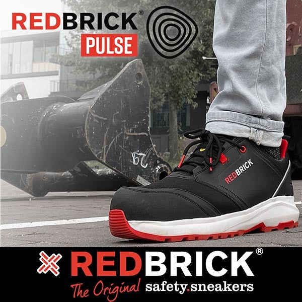 Redbrick Pulse Overnose Laag S3 + KN ESD 32323 Zwart/Rood