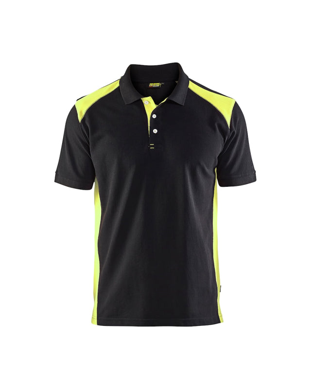 Blaklader Poloshirt Pique 33241050 Zwart/High Vis Geel