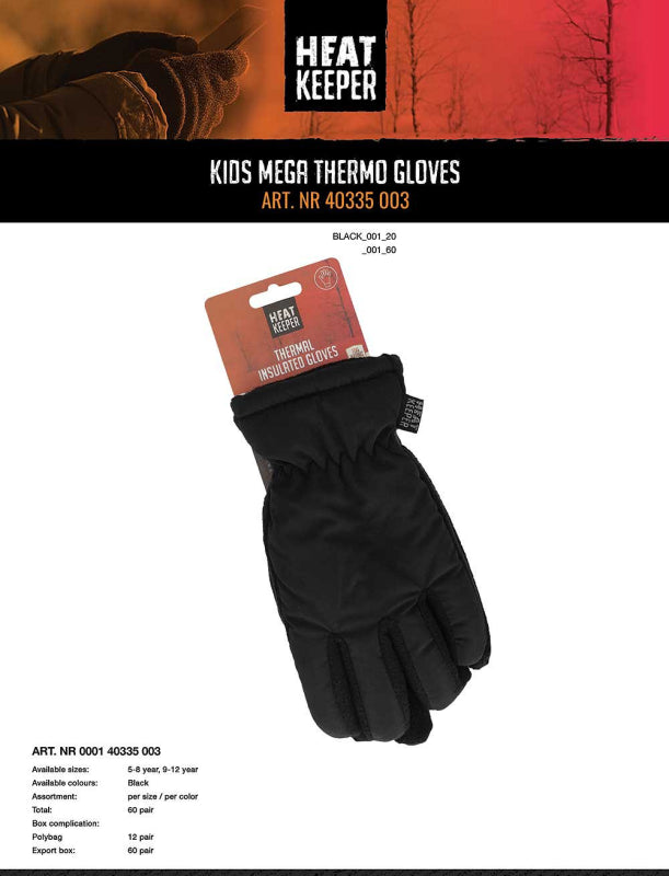 Heatkeeper Kids Thermo Handschoenen 000140335003 Zwart