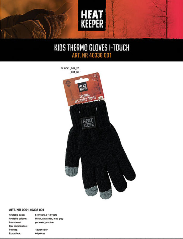 Heatkeeper Kids Thermo Handschoenen 000140336001 Zwart