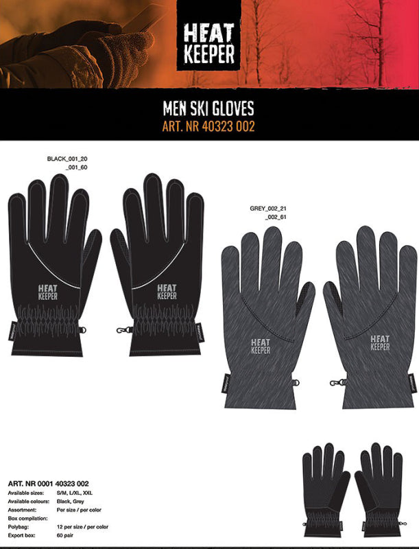 Heatkeeper Heren Ski Handschoenen 000140323002 Zwart