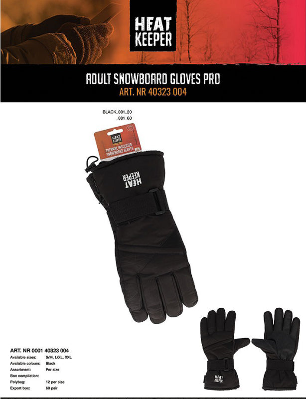 Heatkeeper Snowboard Handschoenen PRO 000140323004 Zwart