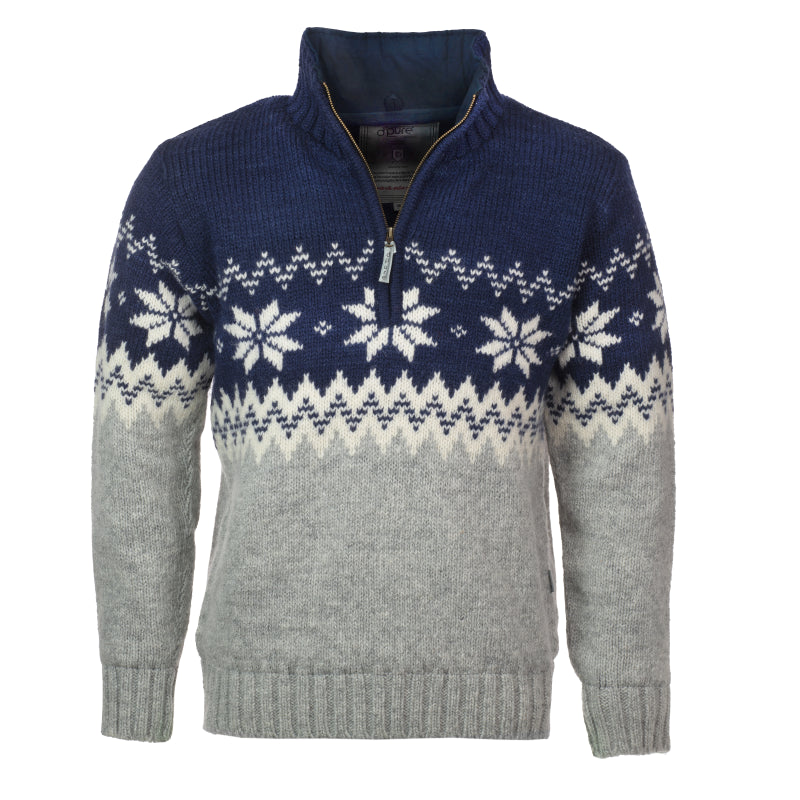 Pure Wool Herentrui Kees UJK-2402 Marine/Grijs (najaar 2025) Marine/Grijs