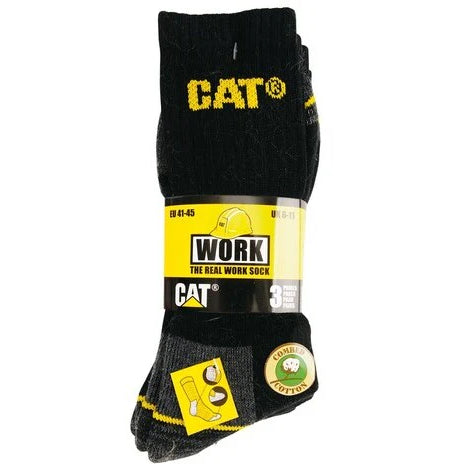Cat Sokken 3-Pack 96460 Zwart/Grijs