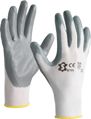 Sacobel Seamless Knitted Polyester Gloves with Nitrile Coating