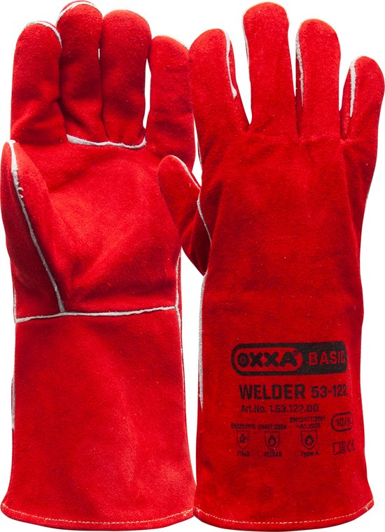 OXXA Welder 15312200 red split leather welding glove