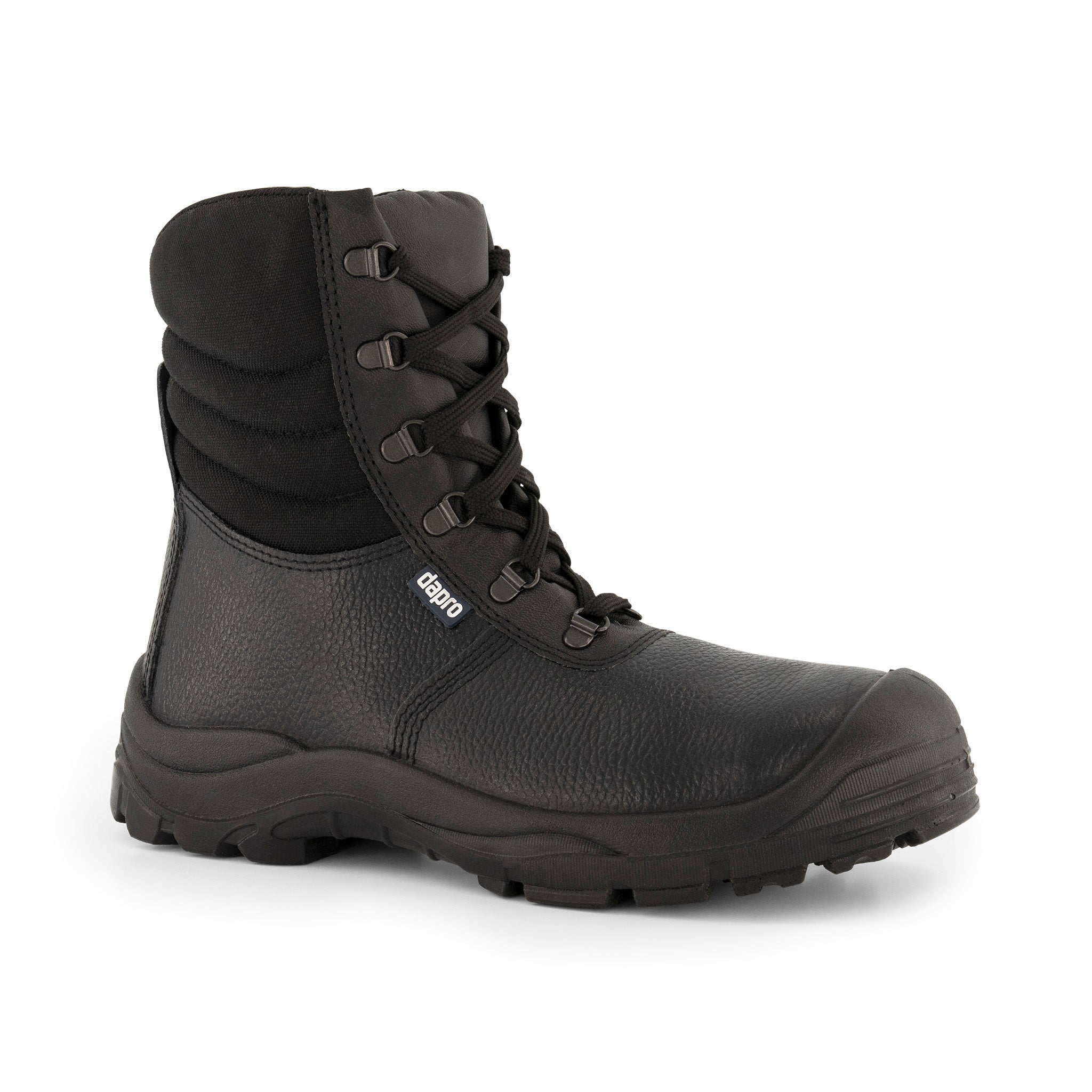 Dapro Dauntless S3C veiligheidsschoenen in zwart, voorkantaanzicht, met S3-bescherming voor maximale veiligheid en comfort.