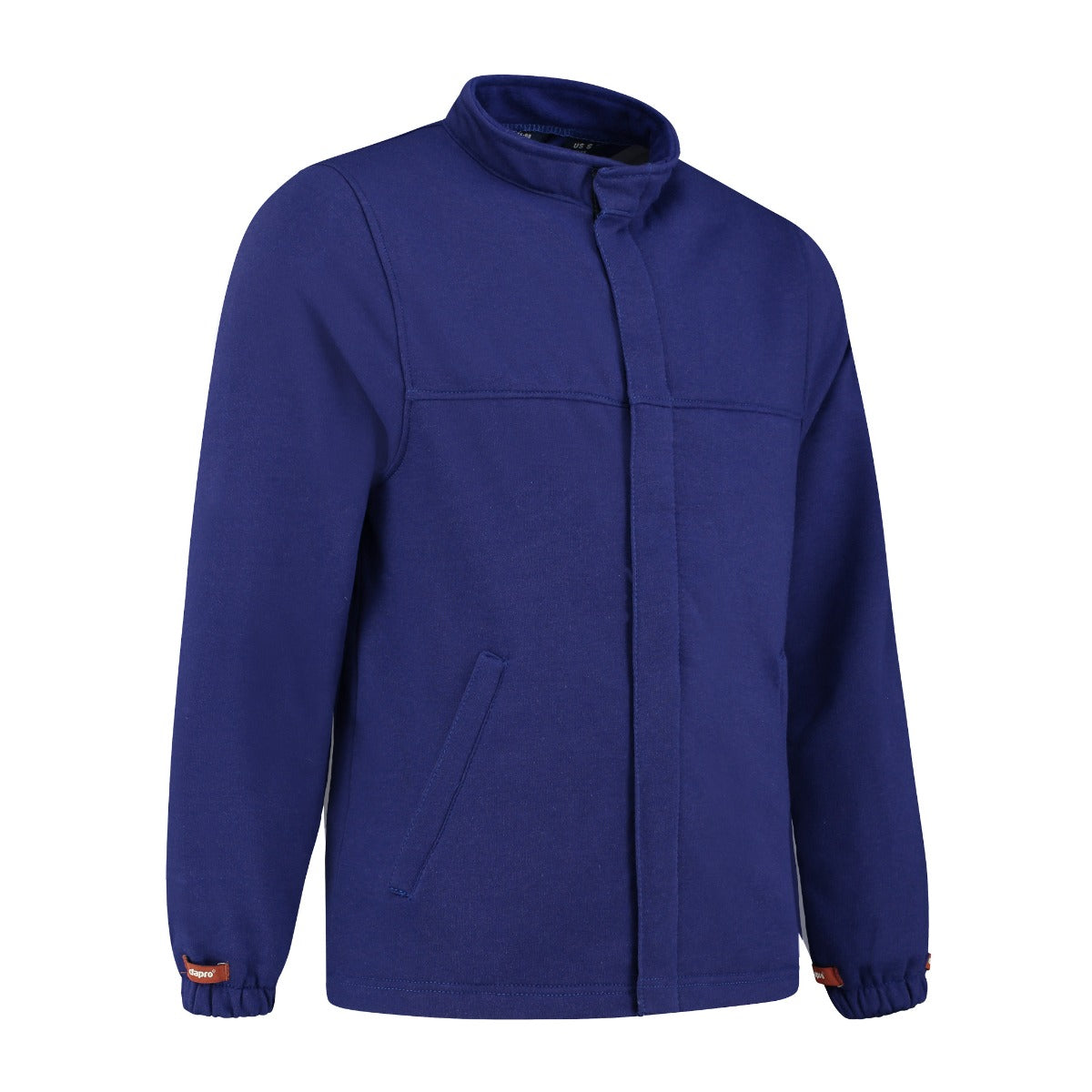 Dapro Defender fleece in royal blauw, voorkantaanzicht, ontworpen voor extra warmte en comfort als tussenlaag onder Dapro buitenkleding. Voorzien van vlamvertragende, antistatische en arc flash bescherming, ideaal voor gebruik in zware industriële en petrochemische omgevingen.