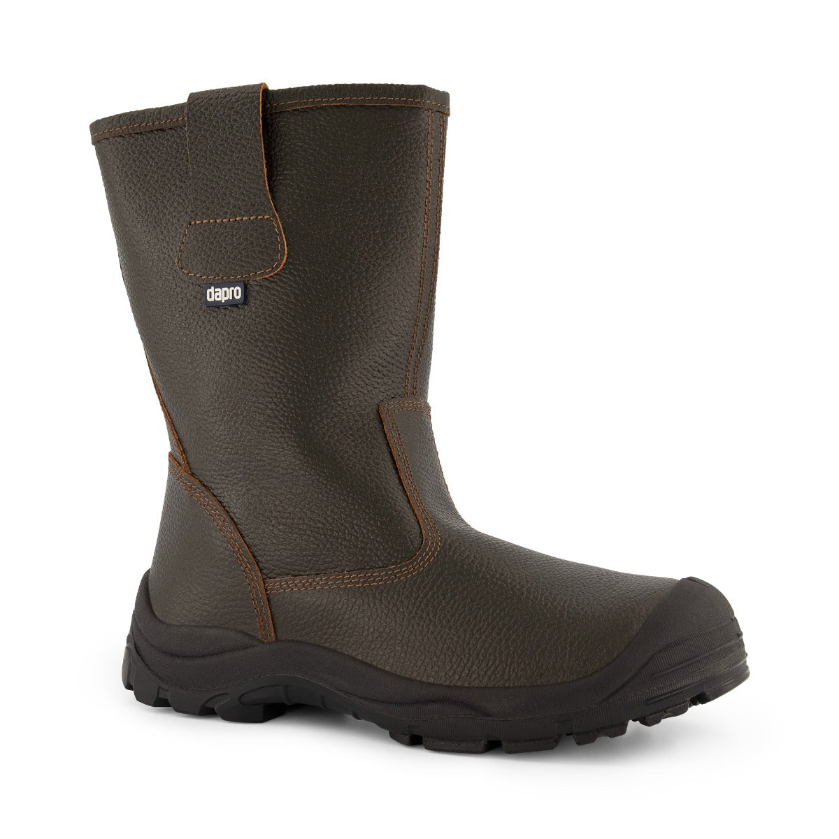 Dapro Intrepid S3C veiligheidsschoenen in bruin, voorkantaanzicht, met S3-bescherming voor optimale veiligheid en comfort.
